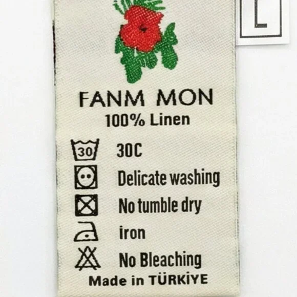 NWT$259 FANM MON x Andie the Serik mini dress pink w embroidered flower accent L - Picture 5 of 16